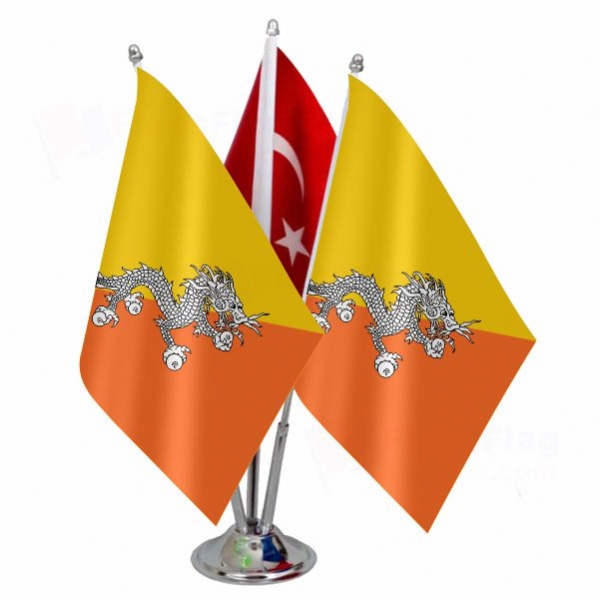 Bhutan Triple Table Flag