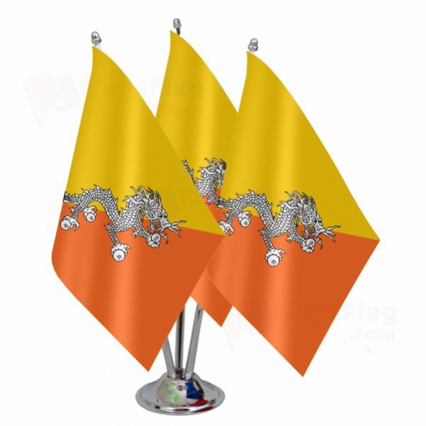 Bhutan Triple Table Flag