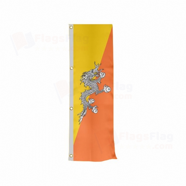 Bhutan Vertically Raised Flags