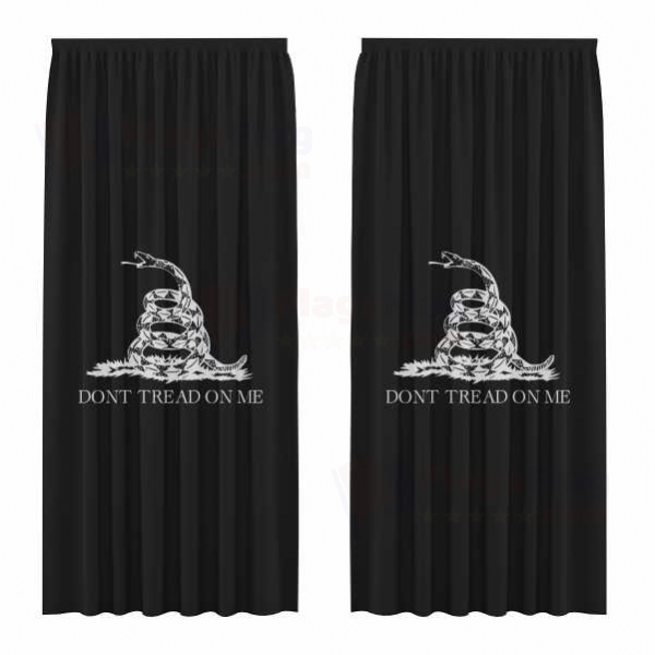 Black Don t Tread On Me Digital Printed Curtains