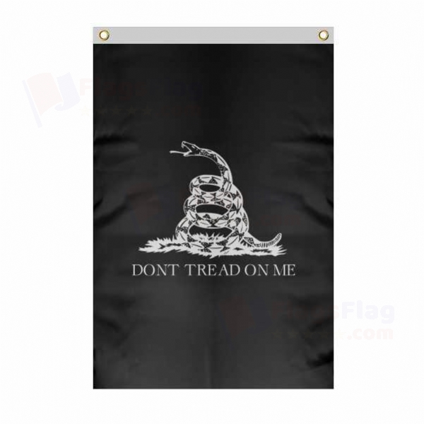 Black Don t Tread On Me Large Size Flag Hanging on Building