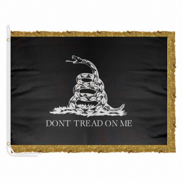 Black Don t Tread On Me Satin Office Flag