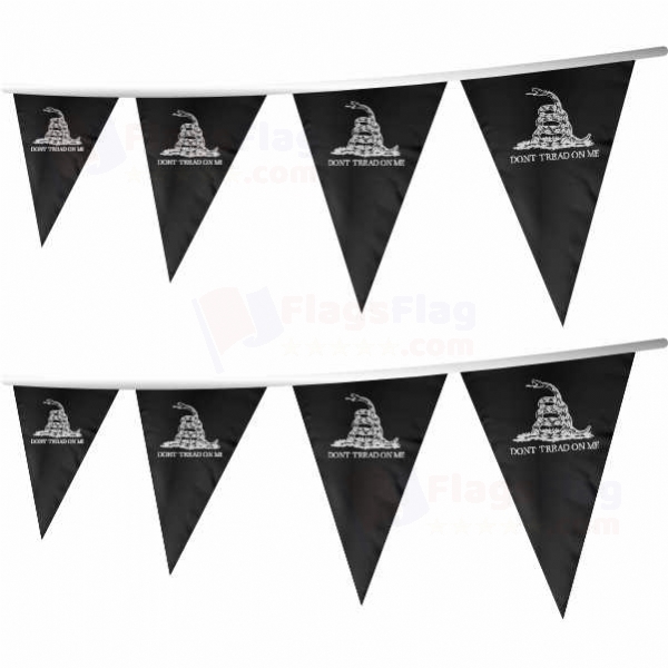 Black Don t Tread On Me Stringed Triangle Flag