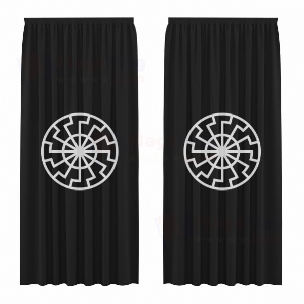 Black Sun Digital Printed Curtains