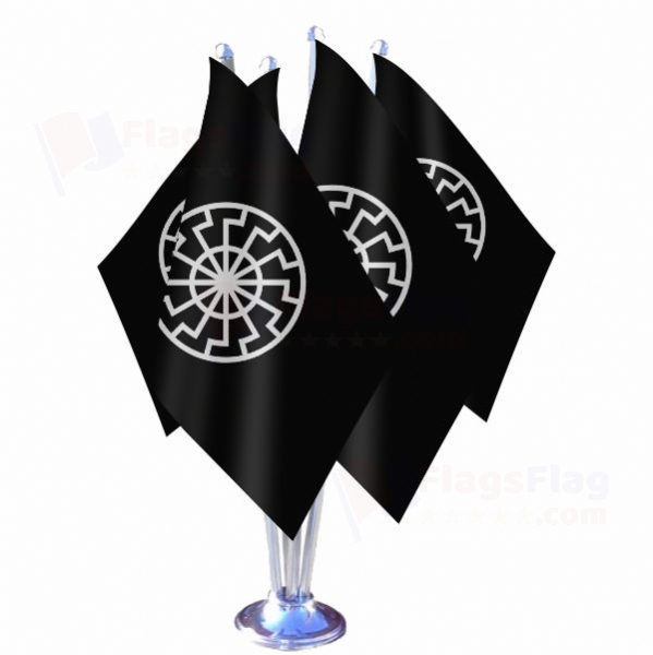 Black Sun Quadruple Table Flag