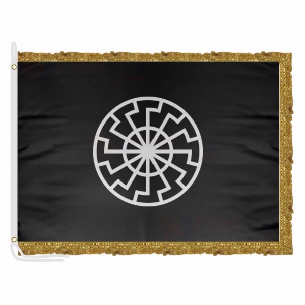 Black Sun Satin Office Flag