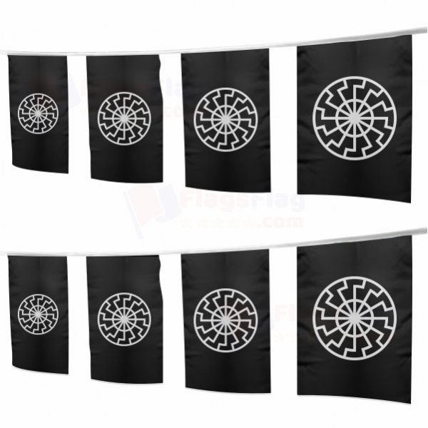 Black Sun Square String Flags