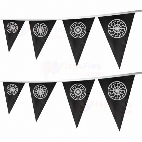 Black Sun Stringed Triangle Flag