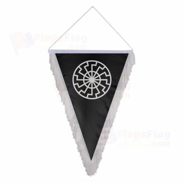 Black Sun Triangle Fringed Streamers