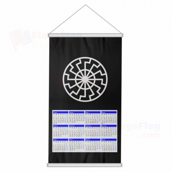 Black Sun Woven Fabric Digital Printing Calendar