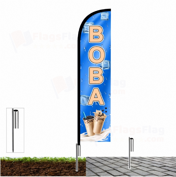 Boba Flags with fishing line