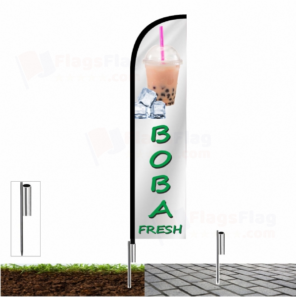Boba Fresh Shop Front Flags