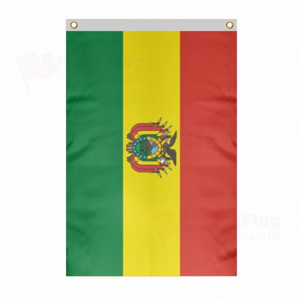 Bolivia Large Size Flag Hanging on Building