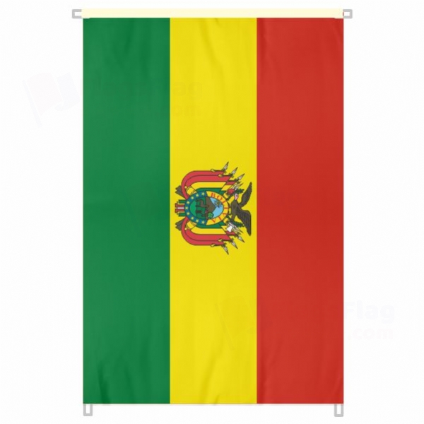 Bolivia Large Size Flag Hanging on Building