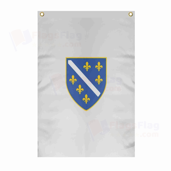 Bosna Hersek 1992 1998 Large Size Flag Hanging on Building