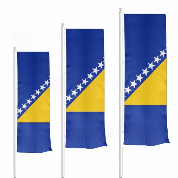 Bosnia and Herzegovina Vertically Raised Flags