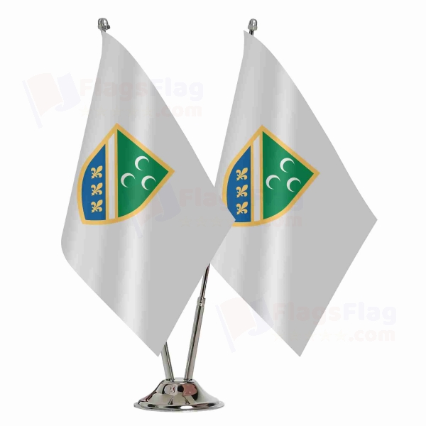 Bosnian Turks 2 Table Flags