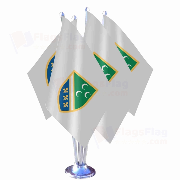 Bosnian Turks Quadruple Table Flag