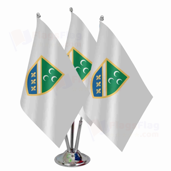 Bosnian Turks Triple Table Flag
