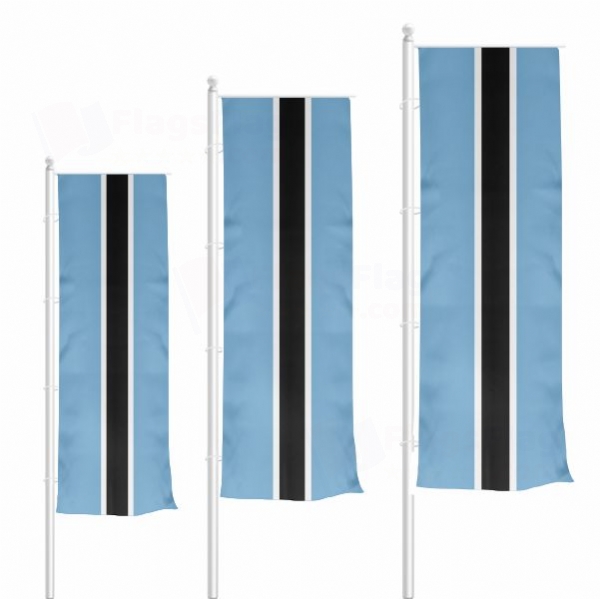 Botswana Vertically Raised Flags