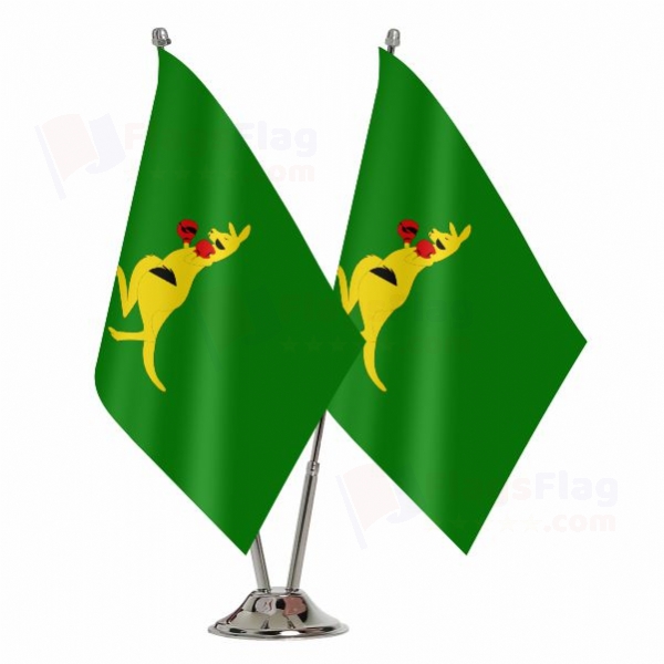 Boxing Kangaroo Binary Table Flag