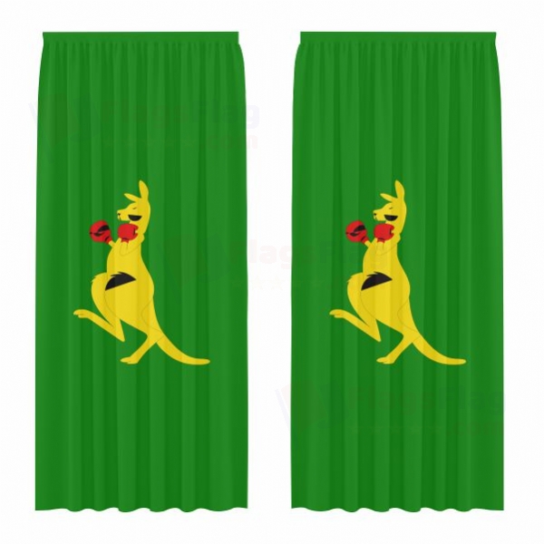 Boxing Kangaroo Digital Printed Curtains
