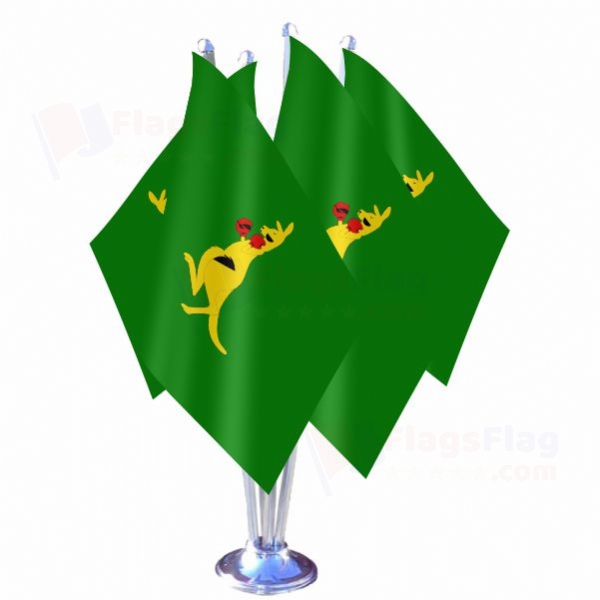 Boxing Kangaroo Quadruple Table Flag