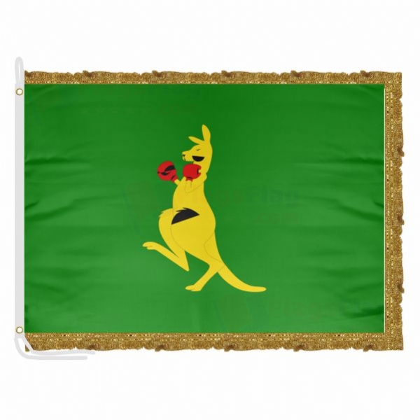 Boxing Kangaroo Satin Office Flag