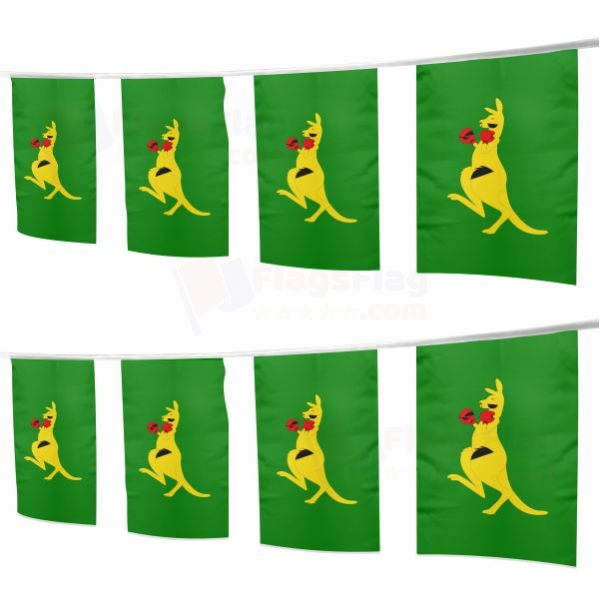 Boxing Kangaroo Square String Flags