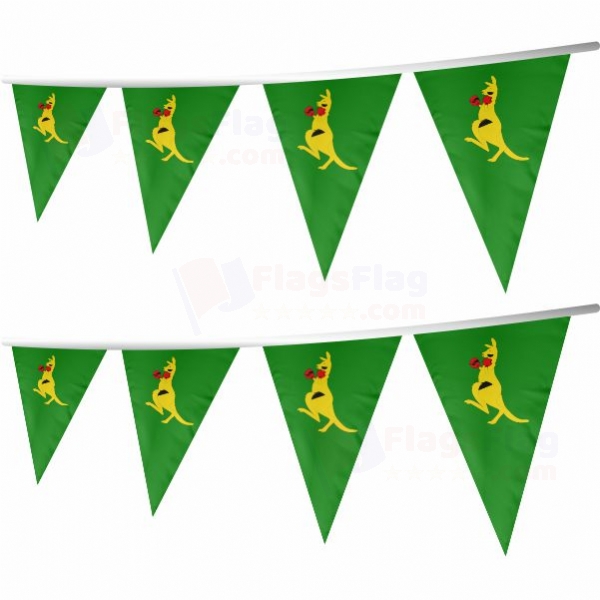 Boxing Kangaroo Stringed Triangle Flag