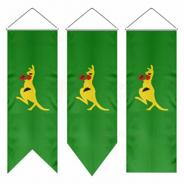 Boxing Kangaroo Swallowtail Flags