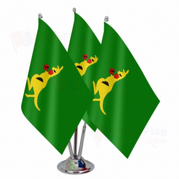 Boxing Kangaroo Triple Table Flag