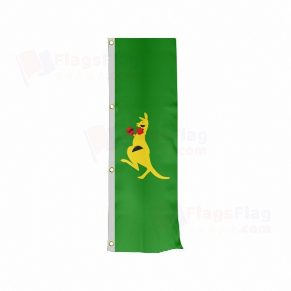 Boxing Kangaroo Vertically Raised Flags