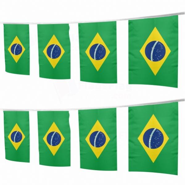 Brazil Square String Flags