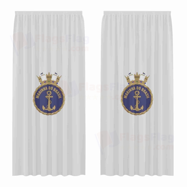 Brazilian Navy Digital Printed Curtains