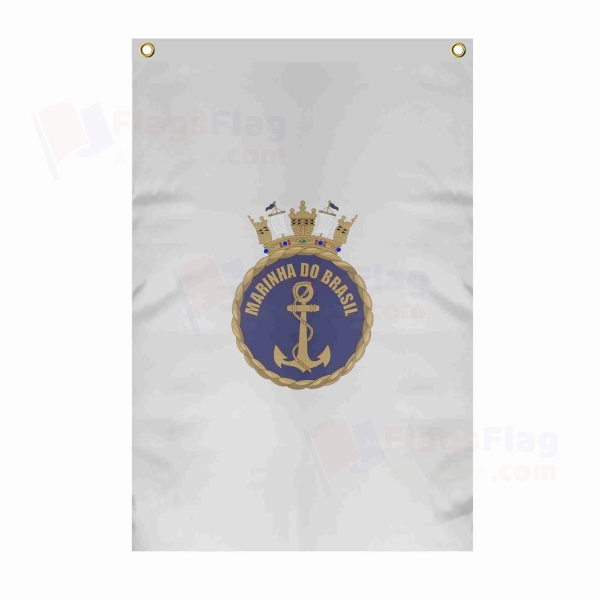 Brazilian Navy Large Size Flag Hanging on Building
