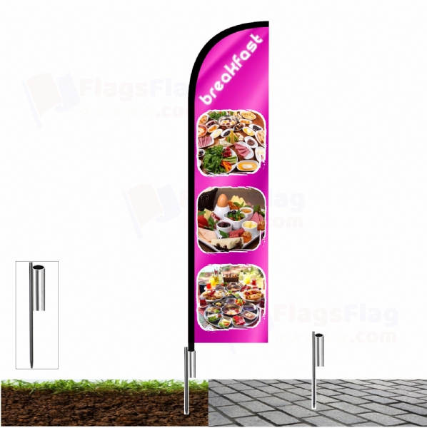Breakfast Flags with fishing line