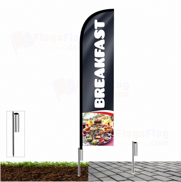 Breakfast Shop Front Flags