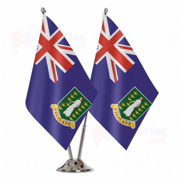 British Virgin Islands 2 Table Flags