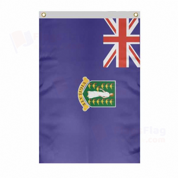 British Virgin Islands Large Size Flag Hanging on Building