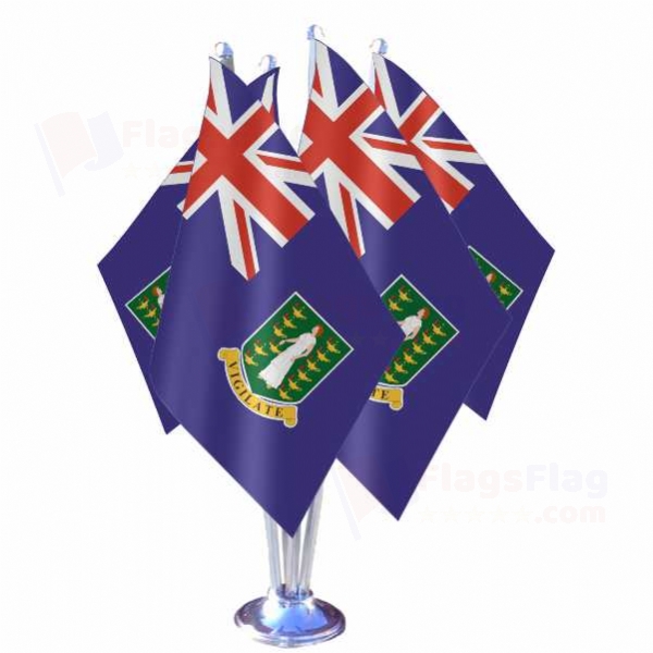 British Virgin Islands Quadruple Table Flag