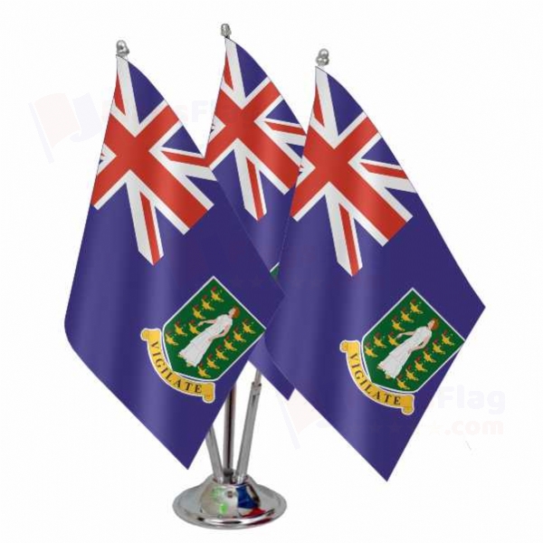 British Virgin Islands Triple Table Flag