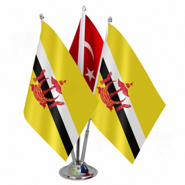 Brunei Triple Table Flag