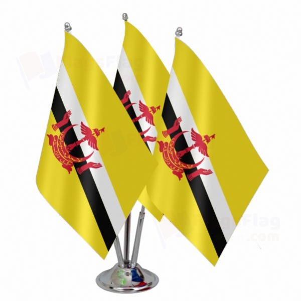 Brunei Triple Table Flag