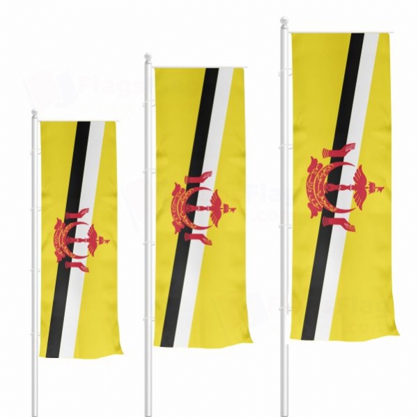 Brunei Vertically Raised Flags
