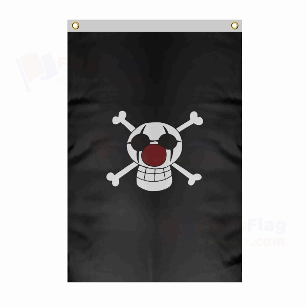 Buggy Pirates Large Size Flag Hanging on Building