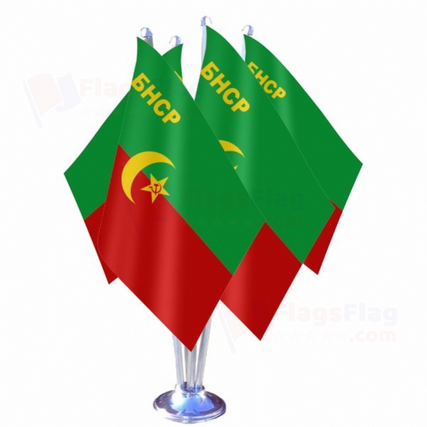 Bukharan People's Soviet Republic Quadruple Table Flag
