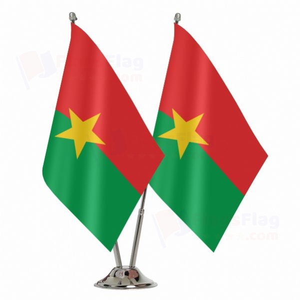 Burkina Faso 2 Table Flags