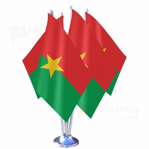 Burkina Faso Quadruple Table Flag