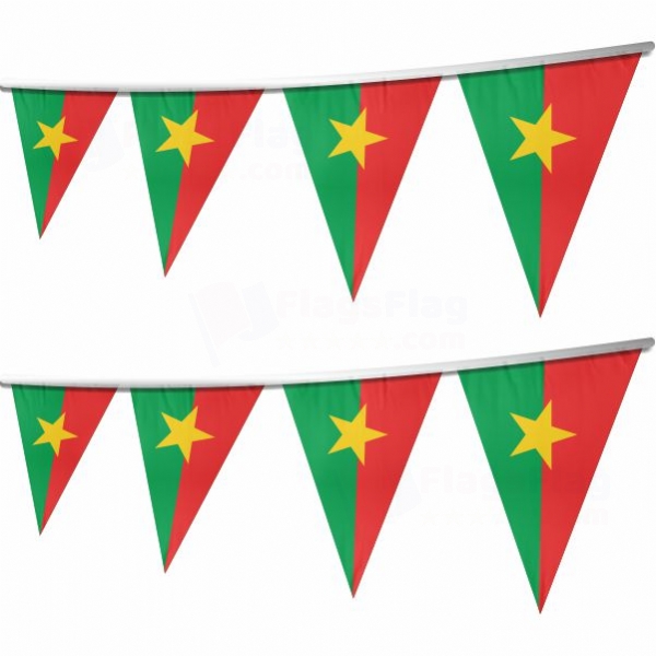 Burkina Faso Stringed Triangle Flag